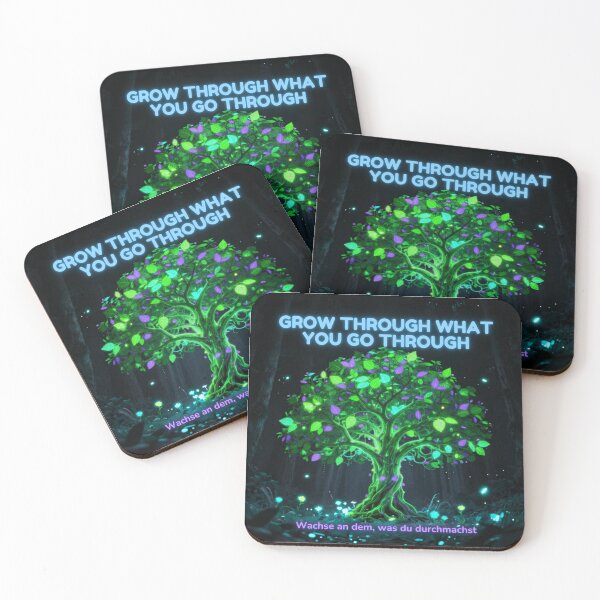 Item preview, Grow Through What You Go Through – Neon Glowing Tree Motivational Nature Design designed and sold by DervoTeck2767.