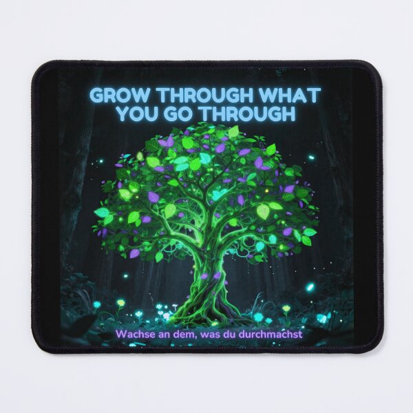 Item preview, Grow Through What You Go Through – Neon Glowing Tree Motivational Nature Design designed and sold by DervoTeck2767.