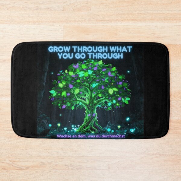 Item preview, Grow Through What You Go Through – Neon Glowing Tree Motivational Nature Design designed and sold by DervoTeck2767.