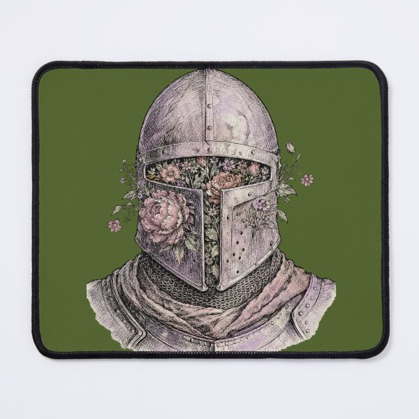 Item preview, Knight Helmet with Blooming Flowers Medieval Floral Knight Art designed and sold by bosamji.