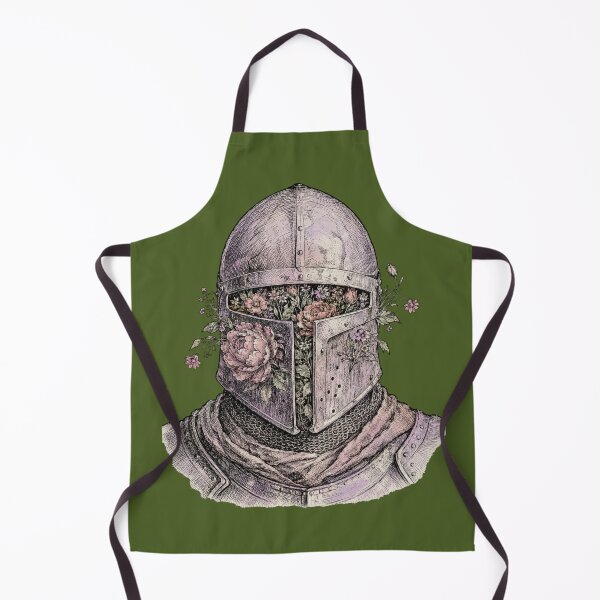 Item preview, Knight Helmet with Blooming Flowers Medieval Floral Knight Art designed and sold by bosamji.