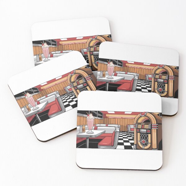 Item preview, Retro Diner, 1950s Chrome & Checkered Aesthetic Wall Art designed and sold by LatentGoods.