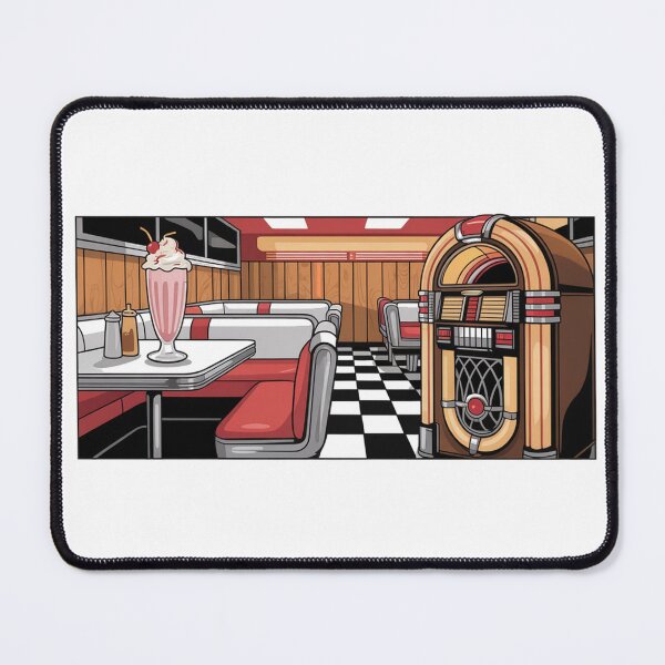 Item preview, Retro Diner, 1950s Chrome & Checkered Aesthetic Wall Art designed and sold by LatentGoods.