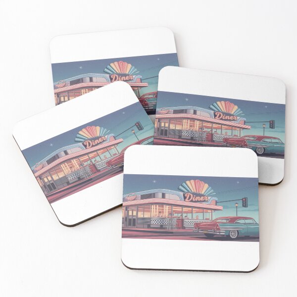 Item preview, Retro 1950s Diner, Chrome Neon Americana Wall Art, Vintage Decor Gift designed and sold by LatentGoods.