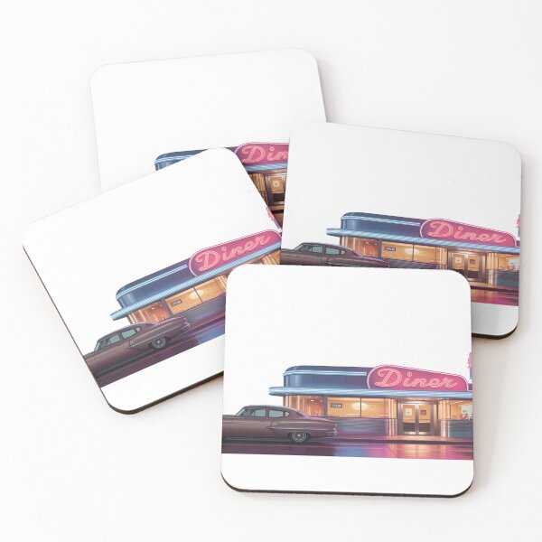Item preview, Retro Diner Neon, Vintage 1950s Americana Wall Art, Chrome & Neon designed and sold by LatentGoods.