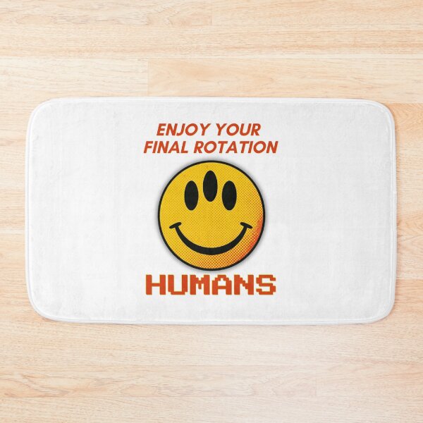 Item preview, Enjoy Your Final Rotation Humans – Retro Arcade Alien Smiley Face designed and sold by pulse_retail.