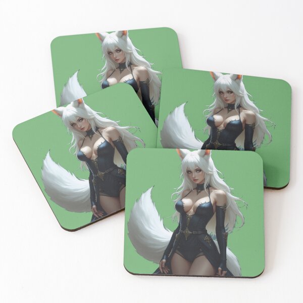 Item preview, White Fox Woman (no background) designed and sold by BedtimeOddities.