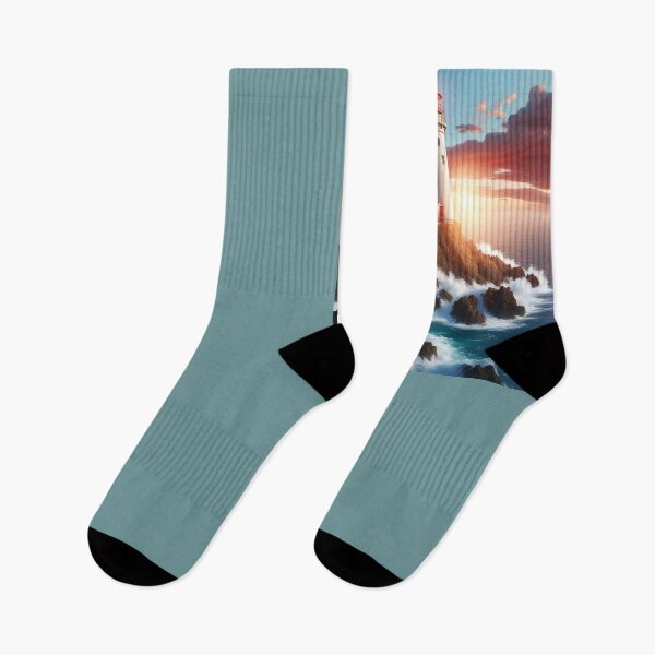 Item preview, Guardian of the Coast – Majestic Lighthouse Sunset designed and sold by UmSkelig834.