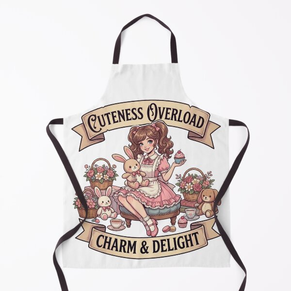 Item preview, Kawaii Girl with Retro Plush Bunnies designed and sold by JonelleTshirts.