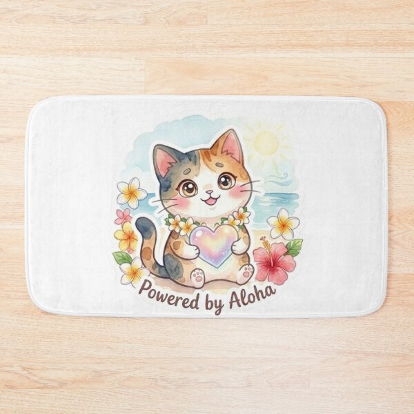Item preview, Powered by Aloha | Cute Hawaiian Cat Lani Tropical Sticker designed and sold by LaniDigitalNook.