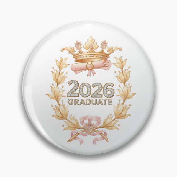Item preview, 2026 Graduate with Royal Laurel Motif, Crown, Pink Bow & Diamonds designed and sold by jeweleddesigns.