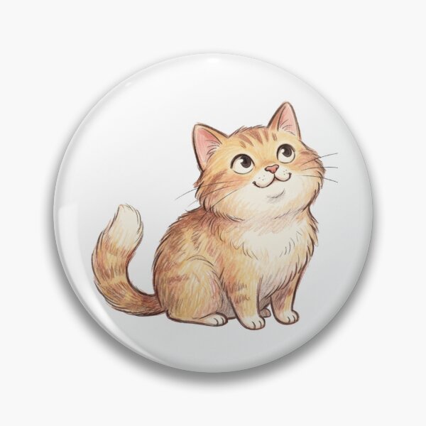 Item preview, Fluffy Orange Tabby Cat Looking Up Cute Hand-Drawn Illustration designed and sold by TaiwanMemory.