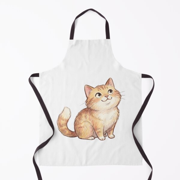 Item preview, Fluffy Orange Tabby Cat Looking Up Cute Hand-Drawn Illustration designed and sold by TaiwanMemory.