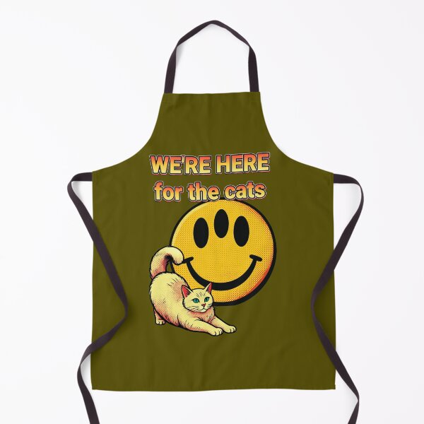 Item preview, We’re Here For The Cats – Retro Alien Smiley Face & Cute Cat designed and sold by pulse_retail.