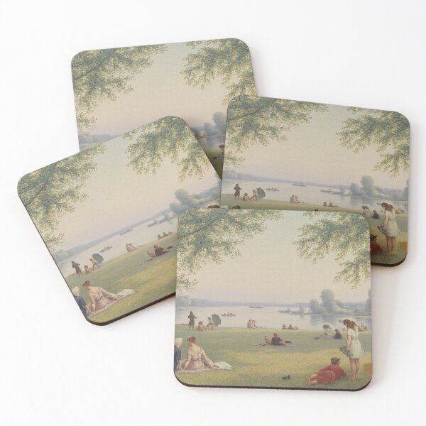 Item preview, Sunday Leisure Pointillist Park, Seurat-Inspired Wall Art designed and sold by LatentGoods.