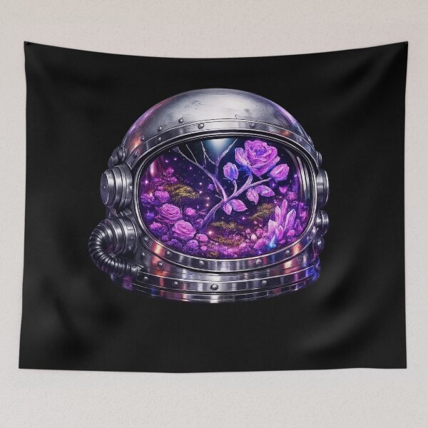 Item preview, Space Garden Helmet — Purple Rose Crystal Fantasy Art designed and sold by ArtoryWorks.