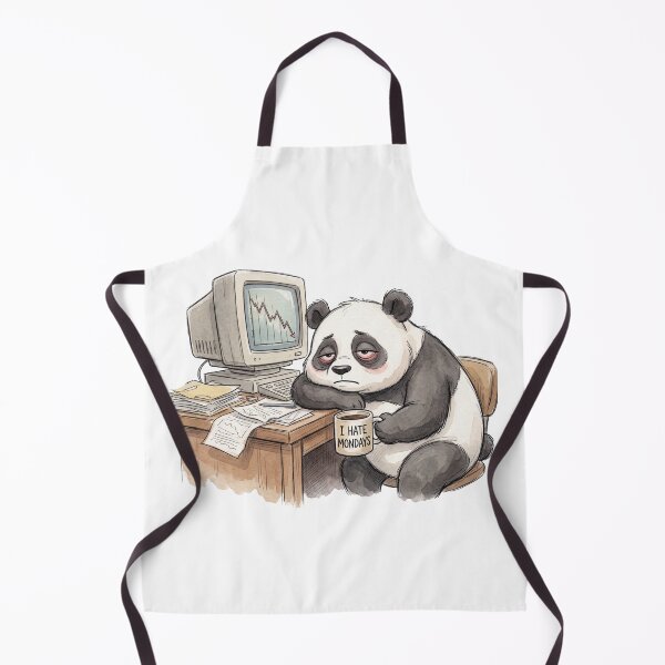 Item preview, Tired Office Panda Crashing Stock Market Art designed and sold by LazyBearStudio..