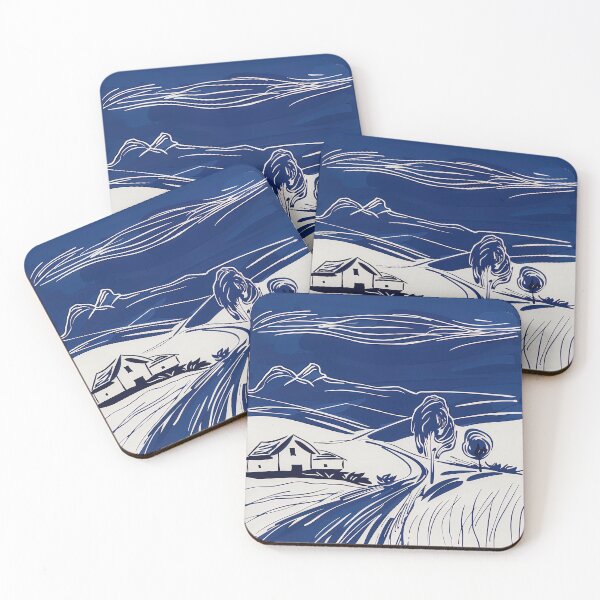 Item preview,  Bulgaria landscape - Blue Abstract Art designed and sold by shadow-bloom.