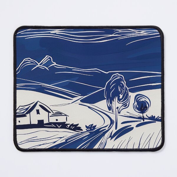Item preview, Bulgaria landscape - Blue Abstract Art designed and sold by shadow-bloom.