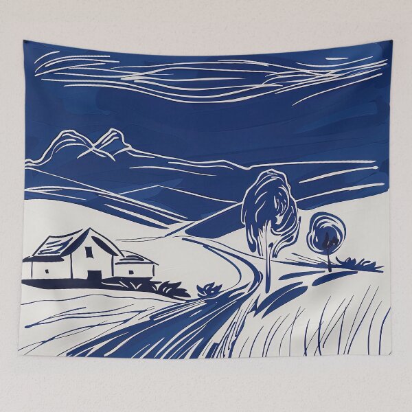 Item preview,  Bulgaria landscape - Blue Abstract Art designed and sold by shadow-bloom.