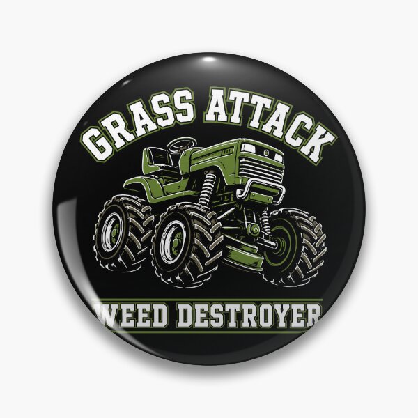 Item preview, GRASS ATTACK Weed Destroyer Monster Lawn Mower designed and sold by CamaleonDesigns.