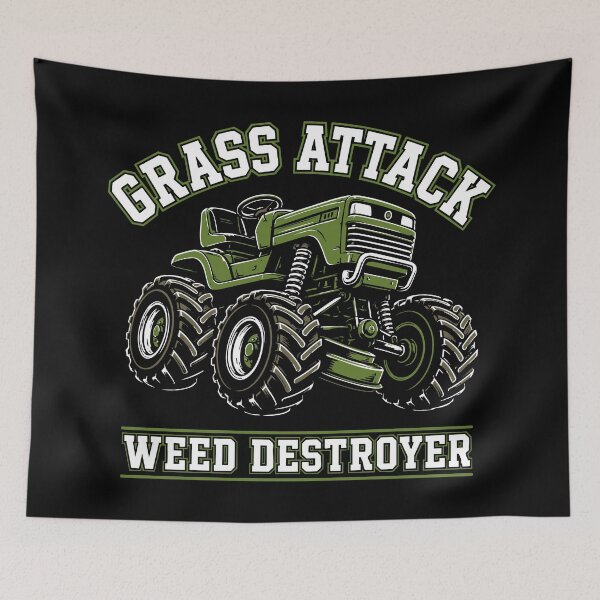 Item preview, GRASS ATTACK Weed Destroyer Monster Lawn Mower designed and sold by CamaleonDesigns.