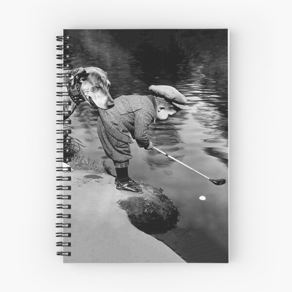Item preview, Boy Golfing With Dog Funny Vintage Black and White Old Photo designed and sold by modernretro.