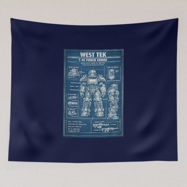 Item preview, Fallout T-45 Power Armor Blueprint | West Tek Military Schematic Design designed and sold by RockyLambda.