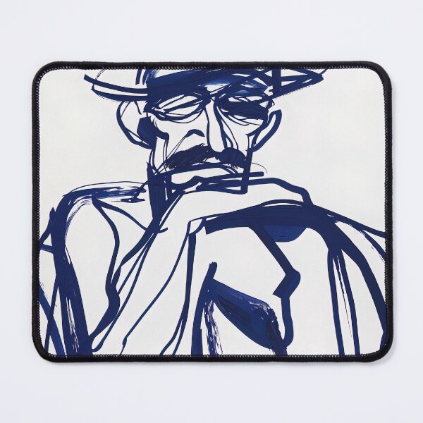 Item preview, Bulgarian man, portrait - Blue Abstract Art designed and sold by shadow-bloom.