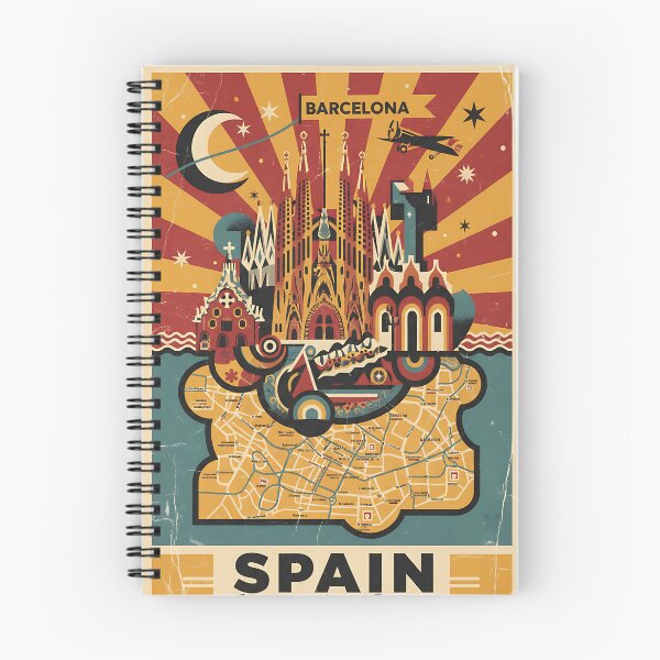 Item preview, Barcelona Spain 1950s Vintage Travel Tourism designed and sold by TravelersGems.