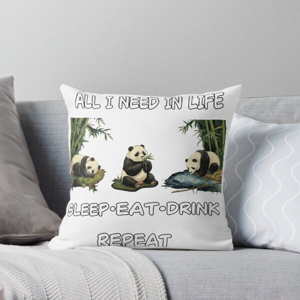 Item preview, Eat Sleep Drink Repeat Cute Giant Pandas Bamboo Art designed and sold by LazyBearStudio..