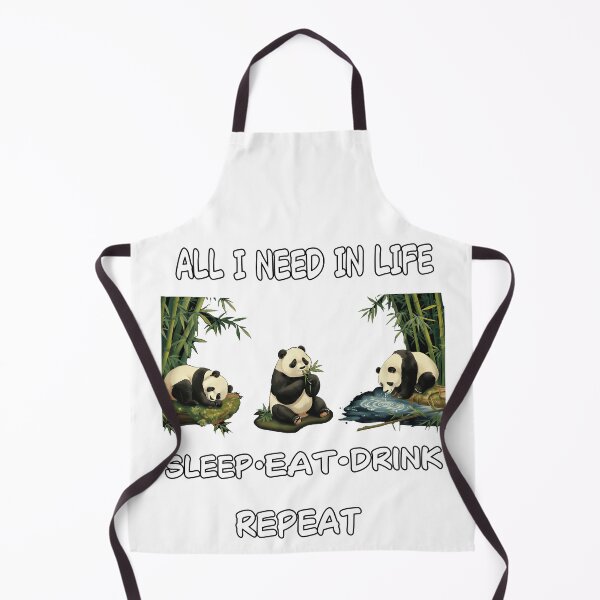 Item preview, Eat Sleep Drink Repeat Cute Giant Pandas Bamboo Art designed and sold by LazyBearStudio..