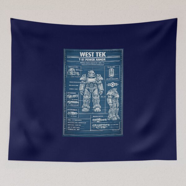 Item preview, Fallout T-51 Power Armor Blueprint | West Tek Military Schematic Design designed and sold by RockyLambda.