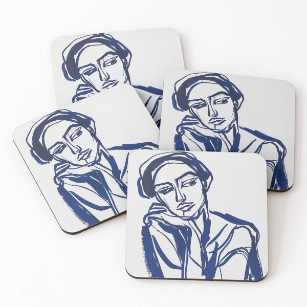 Item preview, Bulgarian woman - Blue Abstract Art designed and sold by shadow-bloom.
