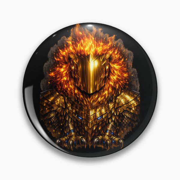 Item preview, Armored Fire Lion — Gold Helmet Warrior Beast Dark Fantasy Art designed and sold by ArtoryWorks.