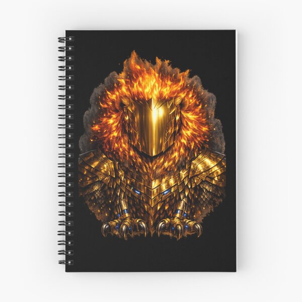 Item preview, Armored Fire Lion — Gold Helmet Warrior Beast Dark Fantasy Art designed and sold by ArtoryWorks.