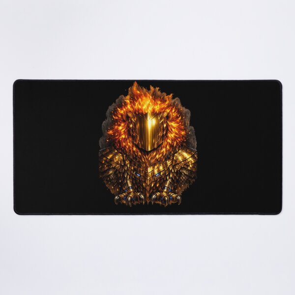 Item preview, Armored Fire Lion — Gold Helmet Warrior Beast Dark Fantasy Art designed and sold by ArtoryWorks.