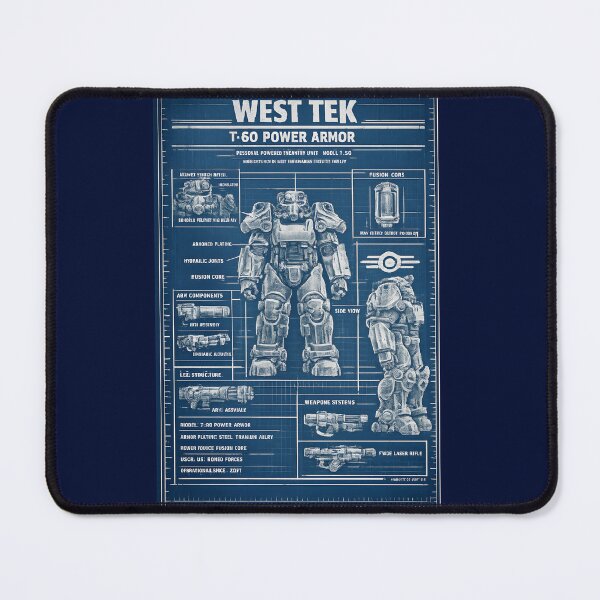 Item preview, Fallout T-60 Power Armor Blueprint | West Tek Military Schematic Design designed and sold by RockyLambda.