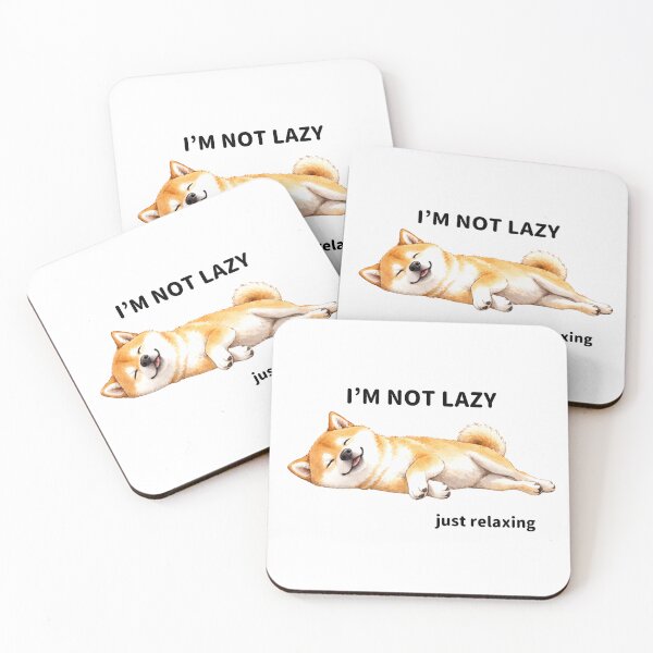 Item preview, I' m not lazy- Cute Relaxing Shiba Inu designed and sold by MattariShibaInu.