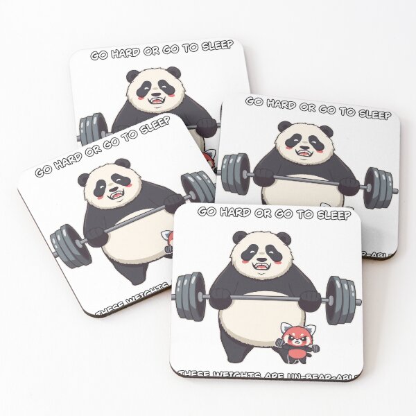 Item preview, Go Hard Or Go To Sleep Unbearable Weights Gym Panda designed and sold by LazyBearStudio..
