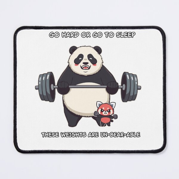 Item preview, Go Hard Or Go To Sleep Unbearable Weights Gym Panda designed and sold by LazyBearStudio..