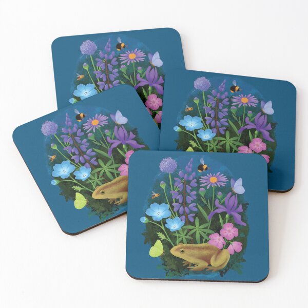 Item preview, Wildflowers, Purple, Blue and Pink with Frog and Butterflies designed and sold by K. Reinholds Design.