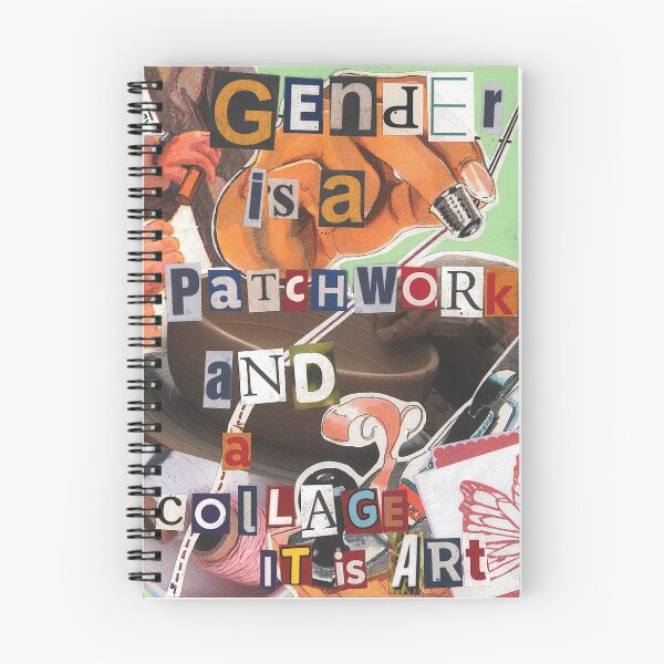 Item preview, Gender Is A Patchwork transgender collage zine page designed and sold by zinesbyscout.
