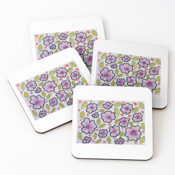 Item preview, Whimsical Purple Flowers Pattern | Hand Drawn Floral Doodle Art designed and sold by M1234s.