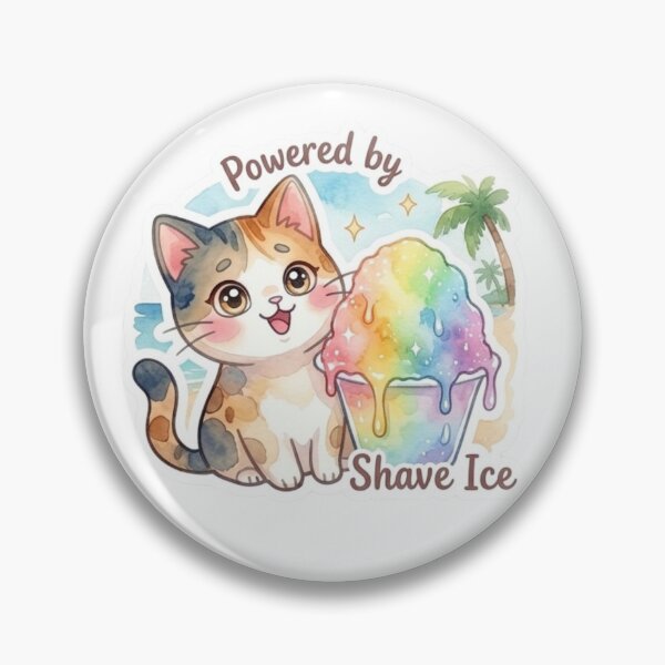 Item preview, Powered by Shave Ice | Cute Hawaiian Dessert Cat Lani Sticker designed and sold by LaniDigitalNook.