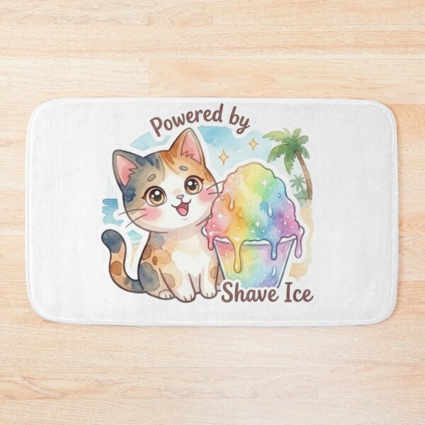 Item preview, Powered by Shave Ice | Cute Hawaiian Dessert Cat Lani Sticker designed and sold by LaniDigitalNook.