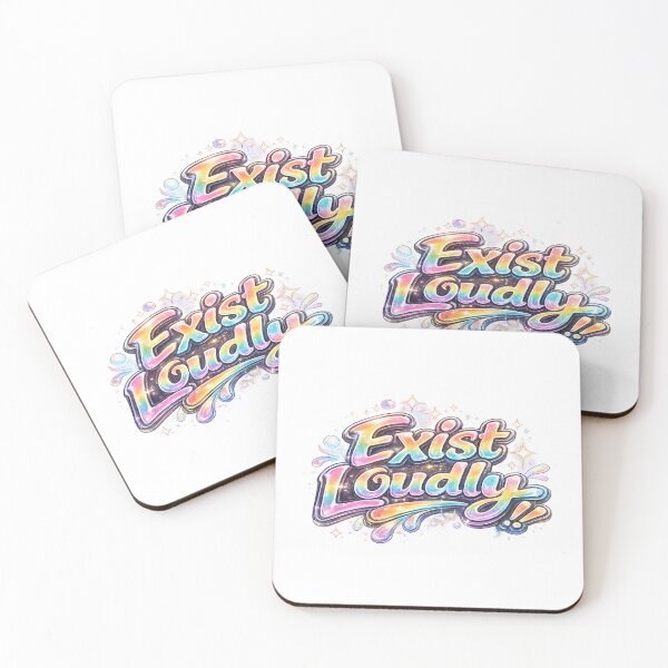 Item preview, Exist Loudly LGBTQ Pride Design | Queer Empowerment Rainbow Typography designed and sold by ArtByTripti.