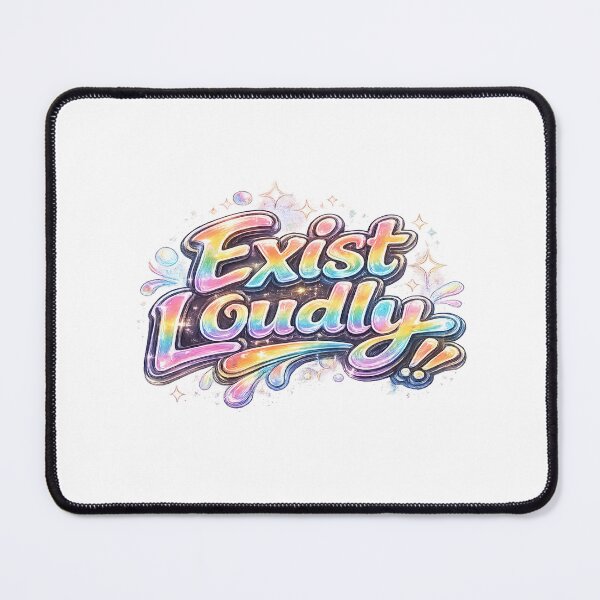 Item preview, Exist Loudly LGBTQ Pride Design | Queer Empowerment Rainbow Typography designed and sold by ArtByTripti.