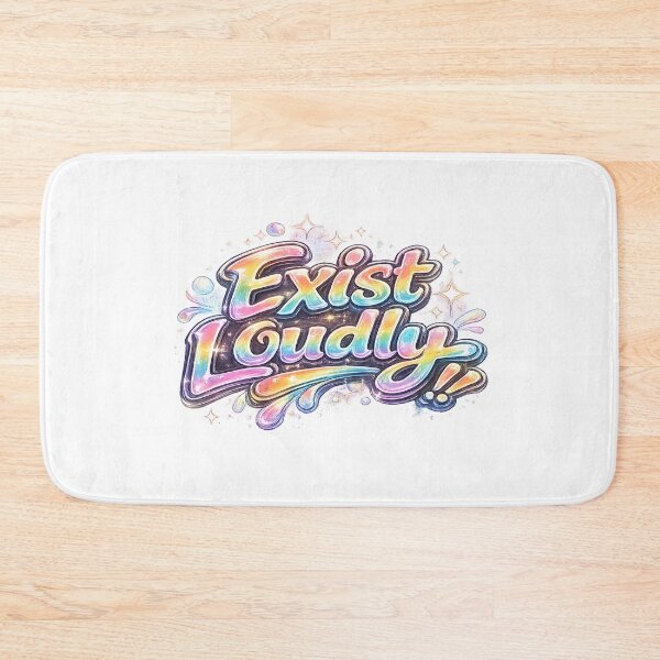 Item preview, Exist Loudly LGBTQ Pride Design | Queer Empowerment Rainbow Typography designed and sold by ArtByTripti.