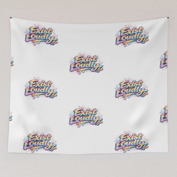 Item preview, Exist Loudly LGBTQ Pride Design | Queer Empowerment Rainbow Typography designed and sold by ArtByTripti.